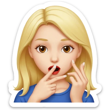 girl biting tip of finger seductively  sticker