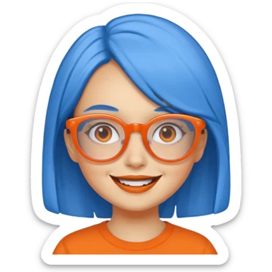 blue skinned orange glassed daughter sticker