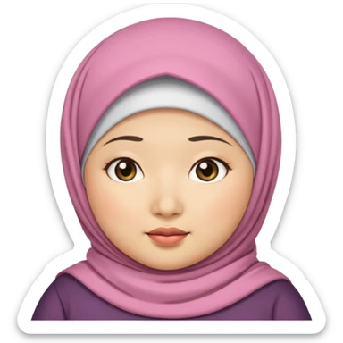 ASIAN WOMAN WITH HIJAB, CHUBBY sticker