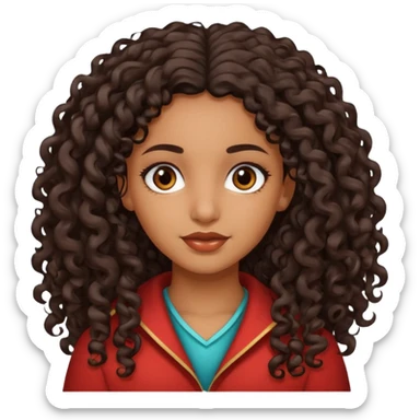 North african girl with long curly hair  sticker