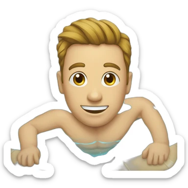 Un homme buvat de l'eau dans une piscine sticker