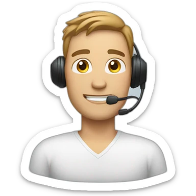 Guy wearing Bluetooth earpiece sticker