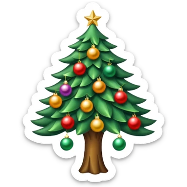 un arbol con esferas navideñas sticker