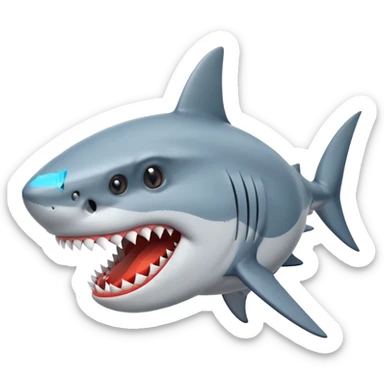 Shark face with a cigarette in its mouth sticker