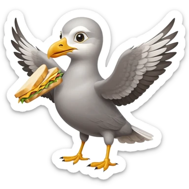 seagull as thief sticker