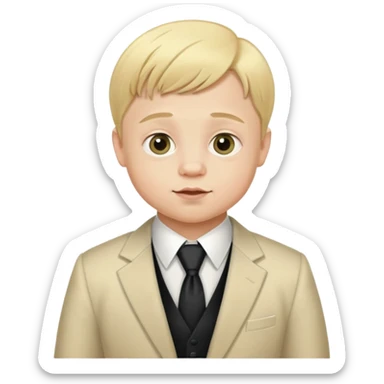 blonde boy in formal attire Down’s syndrome  sticker