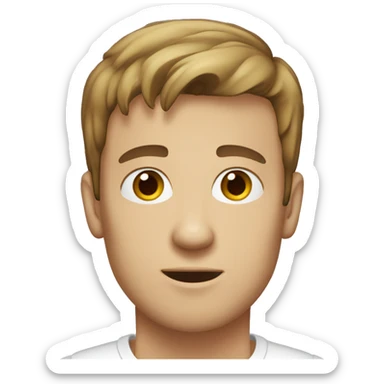 A 25 year old, Caucasian man, with short brown hair,   with brown eyes wearing a t-shirt. sticker