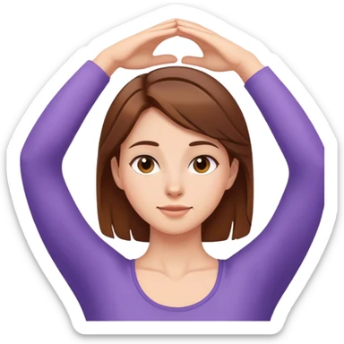 girl with brown hair stretching sticker