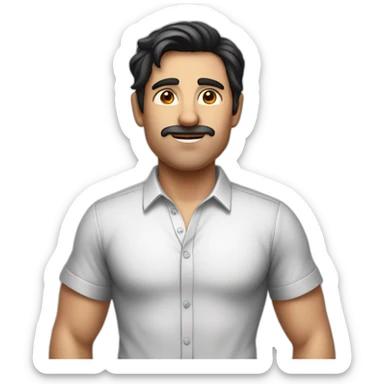 Standing handsome mathematician with dark hair in boxers sticker