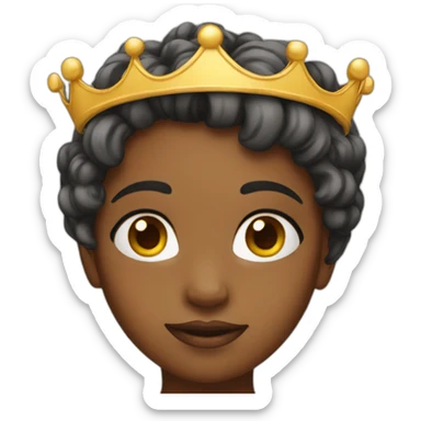 A girl with crown sticker