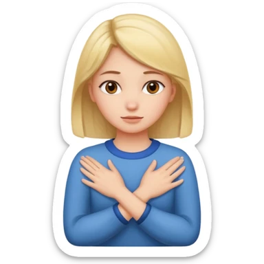 make a girl emoji crossing hands around neck sticker