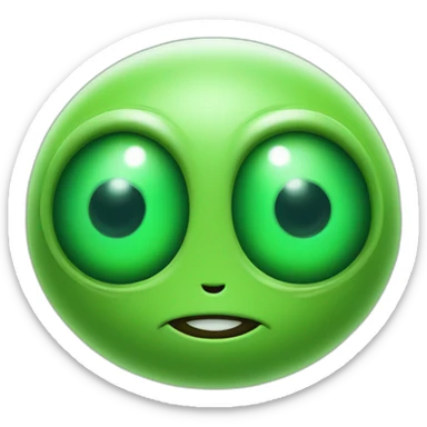 Cute green aliens with three eyes, wide oval face and antennae on head sticker