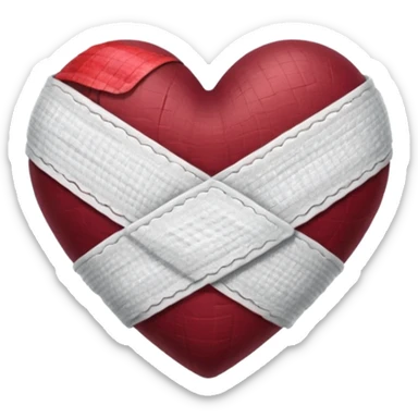 Heart bandaged burgendy sticker