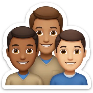 Three men friends sticker