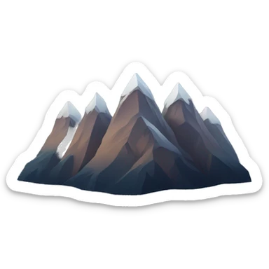 Three mountain tops at night with stars sticker