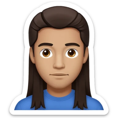 Lloyd Polite Jr with long dark brown hair sticker