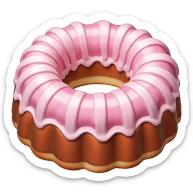pink Bundt cake with white frosting  sticker