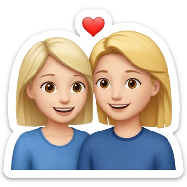 Two friends talking and looking each other sticker