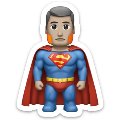 a moai emoji with a superman cape sticker