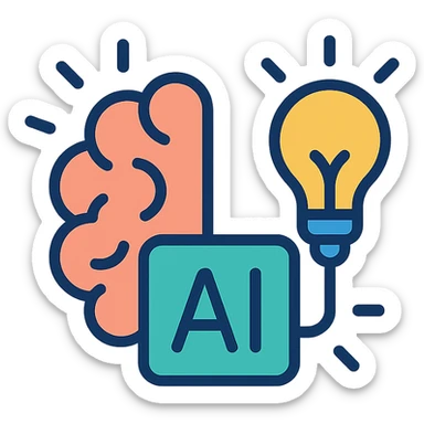 abstract AI generator icon representing artificial intelligence and creativity sticker