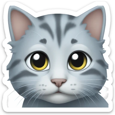 blue eyes grey kitten and water sticker