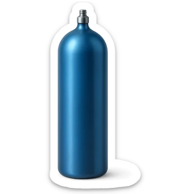 blue metallic canister, no label, symbolizing nitrous oxide sticker