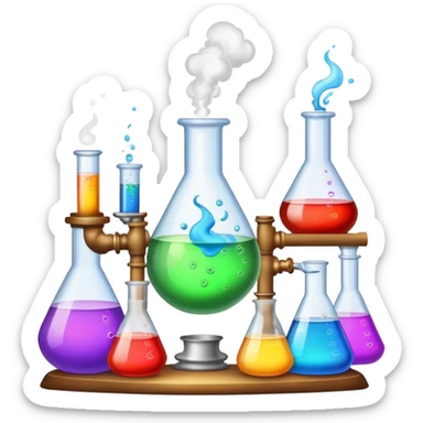 elaborate and colorful alchemy setup sticker