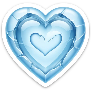 a heart chiseled from a block of ice sticker