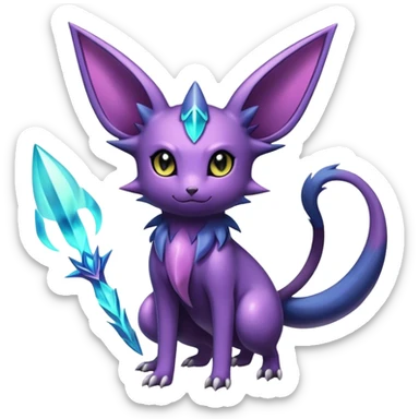 Shiny Dark Ethereal Noibat-Espeon-Umbreon-Nidorino-fusion-hybrid full body sticker