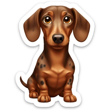 Brown dachshund with light brown spots  sticker