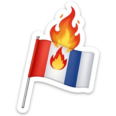 french flag flame sticker