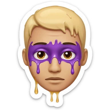 male with purple honey headshot sticker