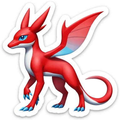  Cute Shiny Exotic Colorful Guilmon-Latias-Koraidon-Umbreon-Fakémon-hybrid-creature (full body)  sticker
