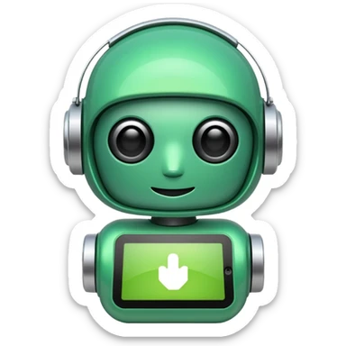 A green chat bot sticker