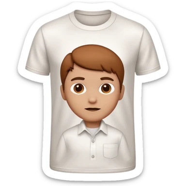 A 3D cartoon white shirt with a brown soil stain in the center, smooth fabric texture, bright lighting, realistic Memoji-style look. sticker