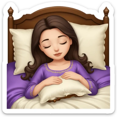 brunette-girl-in-rich-bed-sleeping-pretty-eyelashes-light-skin sticker