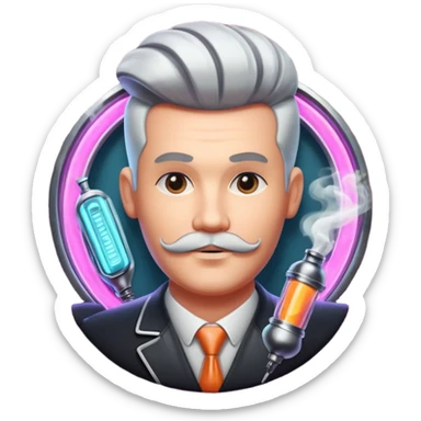 pay attention only to the image. ignore the text. for the logo/image create a mixture of classic 50s/60s barber feel that youd get from a barber bar. But then add that modern, hyperreastic, futuristic, neon, smoke, bricks, and more to create an epic logo that men in their 30s will really connect to sticker