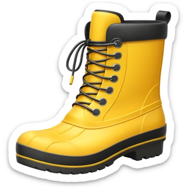 yellow waterproof boots sticker
