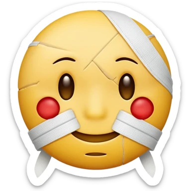 injured tellow smiley guy sticker