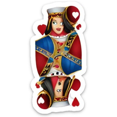 Queen of hearts playing card sticker