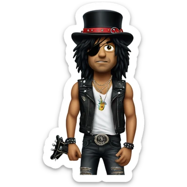 Slash from Guns'N'Roses face sticker