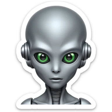 Alien cyborg sticker
