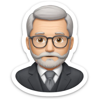 gray scarf male  beard hair with suit glasses sticker