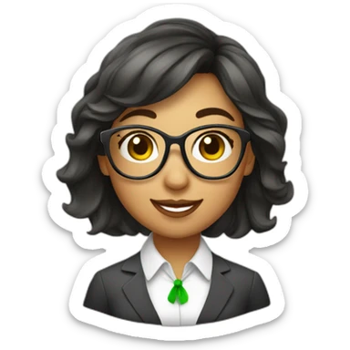 girl teacher whith glasses drinks mojito sticker