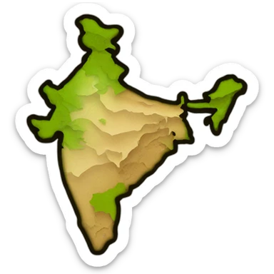 Map having india largest country sticker