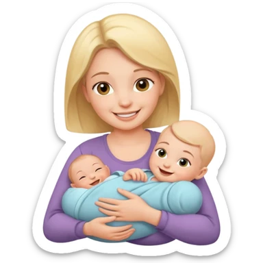 newborn baby with mother sticker