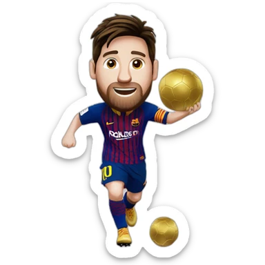 Messi levantando el ballon de oro sticker