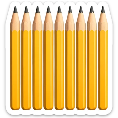 A row of pencils sticker