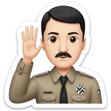 Hitler salute with nazi symbol on shirt sticker