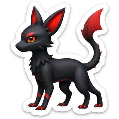 Shiny Dark Edgy Gothic Gloomy Futuristic Salandit-Umbreon-Litten-Hybrid (Full body) sticker
